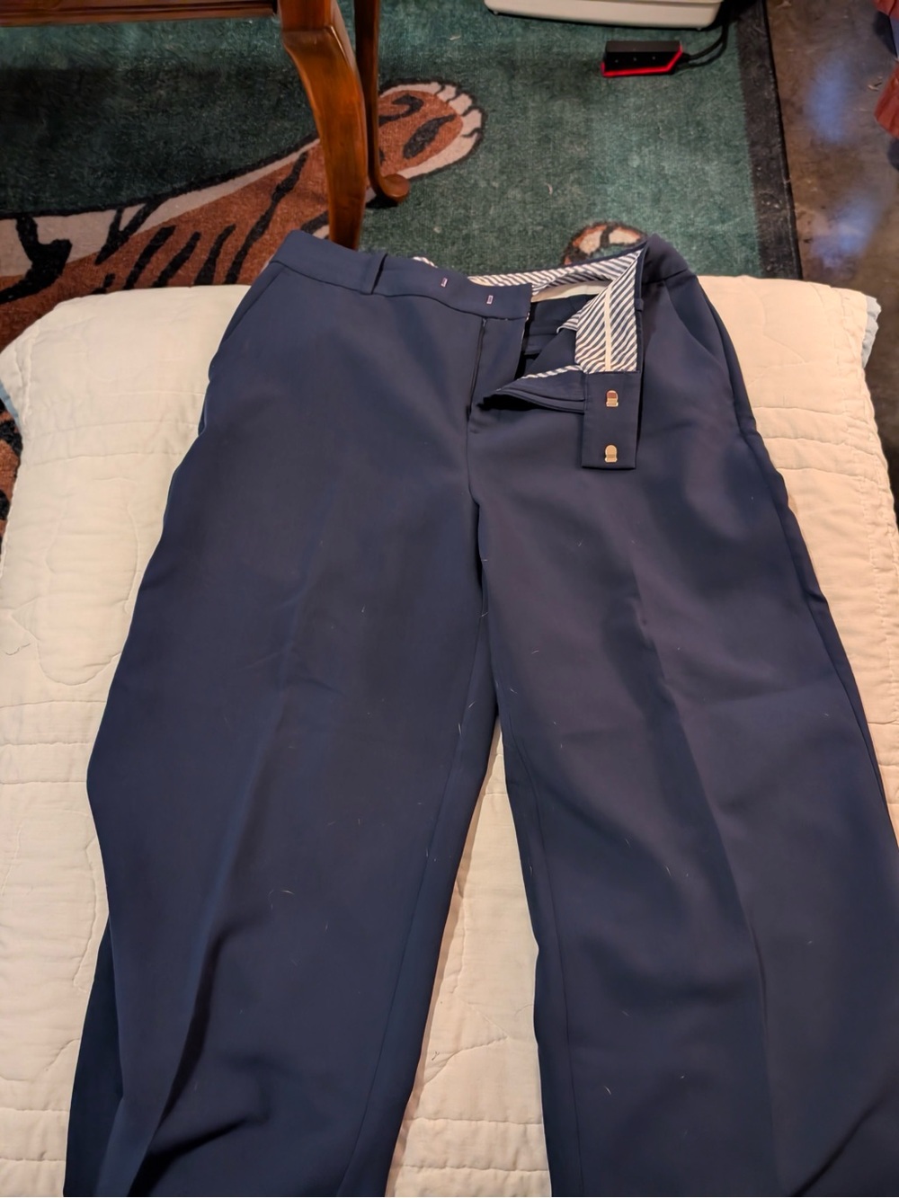 Womens Navy Dress Pants - Classic Straight Fit
